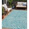 Homeroots 5' X 8' Teal Blue And Ivory Abstract Washable Indoor Outdoor Area Rug 599017 - alternate 1
