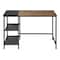 Homeroots 43" Brown and Black Wood and Metal H-Shape Computer Desk 568047 - alternate 4