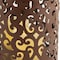 Homeroots 9" Brown Floral Iron Wall Sconce Candle Holder With Candle 483930 - alternate 3