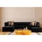 Homeroots Black Velvet U Shaped Three Piece Sofa and Chaise Sectional With Toss Pillows 643877 - alternate 3