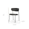 Homeroots Gray and Black Upholstered Fabric And Metal Open Back Dining Side Chair 605666 - alternate 2