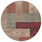 Homeroots 8' Brown And Terra Cotta Round Geometric Washable Indoor Outdoor Area Rug 612438 - alternate 3