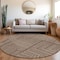 Homeroots 8' Brown And Ivory Round Geometric Washable Indoor Outdoor Area Rug 600806 - alternate 2