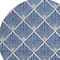 Homeroots 8' Navy Blue Gray And Ivory Round Geometric Washable Indoor Outdoor Area Rug 594727 - alternate 2