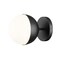Z-Lite Realm Sphere 1 Light Wall Sconce, Matte Black/Matte Opal, 6.25 In W 7517-1S-MB - alternate 2