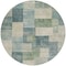 Homeroots 8' Blue Round Geometric Washable Indoor Outdoor Area Rug 608264 - alternate 3