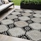 Homeroots 5' X 8' Black And Silver Floral Washable Indoor Outdoor Area Rug 610740 - alternate 1