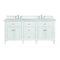 James Martin Vanities Lorelai 72'' D Vanity, Bright White w/ Jasmine Pearl Silestone Top w/FreePower Wireless Charger 424-V72-BW-FEJP - alternate 1