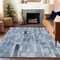 Homeroots 3' X 5' Blue And Gray Striped Washable Indoor Outdoor Area Rug 615512 - alternate 4