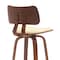 Homeroots 26" Cream And Wood Brown Faux Leather Swivel Low Back Counter Height Bar Chair 534431 - alternate 4