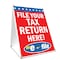 Signmission File Your Tax Return Here, 36 Inch x 24 Inch A-frame Yard Sign, Plastic Sign SBC-2436-File Your Tax Return Here - alternate 1