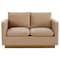 Leisuremod Nervo Upholstered Velvet Loveseat with Gold Frame, Beige NS55BG - alternate 2
