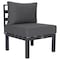 Leisuremod Chelsea 6-Piece Patio Sectional Black Aluminum With Cushions, Black CSBL-6BL - alternate 2