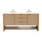 James Martin Vanities Solene 72 in. Double Vanity, Seaside Oak, w/ 3 CM White Zeus Quartz Top D225-V72-SSO-3WZ - alternate 1