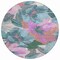 Homeroots 8' Teal Blue And Aqua Round Floral Washable Indoor Outdoor Area Rug 611098 - alternate 3