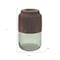 Homeroots 9" Brown And Sage Glass Cylindrical Table Vase With Wood 632608 - alternate 2