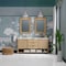 James Martin Vanities Solene 72 in. Double Vanity, Seaside Oak, w/ 3 CM Carrara Marble Top D225-V72-SSO-3CAR - alternate 2