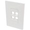 Tripp Lite Single-Gang 4-Port Wallplate Keystone Cat5/6 USB/HDMI/DP/RCA TAA N080-104 - alternate 1