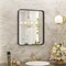 Homeroots 35" Black Metal Framed Bathroom Vanity Mirror 636265 - alternate 1