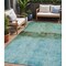 Homeroots 5' X 8' Teal Blue And Gold Abstract Washable Indoor Outdoor Area Rug 618632 - alternate 1