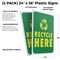 Signmission Recycle Here, Plastic Signs Only 24 Inch x 36 Inch, Corrugated Plastic, 2PK CSB-2436-2PACK-30419 - alternate 2