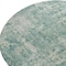 Homeroots 8' Teal Blue And Beige Round Abstract Washable Indoor Outdoor Area Rug 630545 - alternate 2