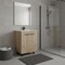 Homeroots 24" Oak Wood Freestanding Double Door Bathroom Vanity With White Sink 478254 - alternate 2