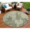 Homeroots 8' Artichoke Green And Fern Green Round Abstract Washable Indoor Outdoor Area Rug 609848 - alternate 1