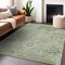 Homeroots 8' X 10' Mint Green And Gray Floral Washable Indoor Outdoor Area Rug 604081 - alternate 2