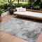 Homeroots 8' X 10' Gray Abstract Washable Non Skid Indoor Outdoor Area Rug 559502 - alternate 1