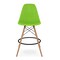 Homeroots 28" Green And Brown Heavy Duty Plastic And Solid Wood Counter Height Bar Chair 520673 - alternate 2