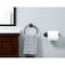 Homeroots Set of Two Black Stainless Steel Wall Mount Towel Ring and Toilet Paper Holder 480408 - alternate 2
