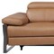 Homeroots 129" Chestnut Top Grain Leather Reclining Metal USB Sofa 720345 - alternate 3