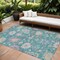 Homeroots 10' X 14' Teal Blue Pink And Ivory Floral Washable Indoor Outdoor Area Rug 605342 - alternate 1