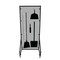 5S Supplies 5S Housekeeping Shadow Board Broom Station Version 16 - Gray Board / Black Shadows  With Broom HSB-V16-GRAY/BLACK-KIT - alternate 1
