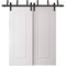 Sartodoors Sliding Closet Barn Bypass Doors 64 x 96 inches, BASIC 9111 White, 6.6ft Rails Hardware Set, Wood BASIC9111BBB-SKIN-6496 - alternate 1