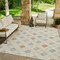 Homeroots 8' X 10' Cream and Beige Geometric Distressed Indoor Outdoor Area Rug 558731 - alternate 3
