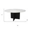 Homeroots 60" White and Black Marble and Solid Wood Pedestal Base Round Top Dining Table 544746 - alternate 2
