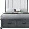 Homeroots Gray Distressed Wood And Upholstery King Bed Frame With Drawers 634105 - alternate 2