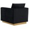 Leisuremod Nervo Velvet Accent Armchair with Gold Frame, Midnight Black NS32BL - alternate 2