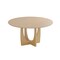 Homeroots 59" Natural Solid Wood Mirrored Double Pedestal Base Round Top Dining Table 712147 - alternate 1