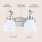 Jonathan Y Phineas 16.25" 2-Light Adjustable Farmhouse Bohemian Iron LED Vanity Light, White/Nickel JYL1115B - alternate 2