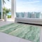Homeroots 9' X 12' Green Striped Washable Indoor Outdoor Area Rug 608116 - alternate 3