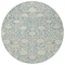 Homeroots 8' Sky Blue And Beige Round Floral Washable Indoor Outdoor Area Rug 603451 - alternate 2