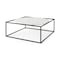 Homeroots 36" White and Black Genuine Marble and Metal Square Frame Coffee Table 393168 - alternate 2
