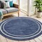 Homeroots 4' Navy Blue And Ivory Round Indoor Outdoor Area Rug 545975 - alternate 3