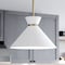 Vaxcel Racine 1 Light Matte White and Gold Natural Brass Mid-Century Modern Bowtie Pendant, LED Compatible P0399 - alternate 2