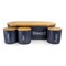 Megachef Bamboo Kitchen Countertop 4 Piece Metal Bread Basket and Canister Set in Gray with Lids MG-317 - alternate 3