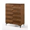 Homeroots 35" Walnut Manufactured Wood Five Drawer Chest 473085 - alternate 2