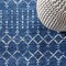Jonathan Y Moroccan HYPE Boho Vintage Diamond Blue/White 5 ft Round Area Rug MOH101A-5R - alternate 2